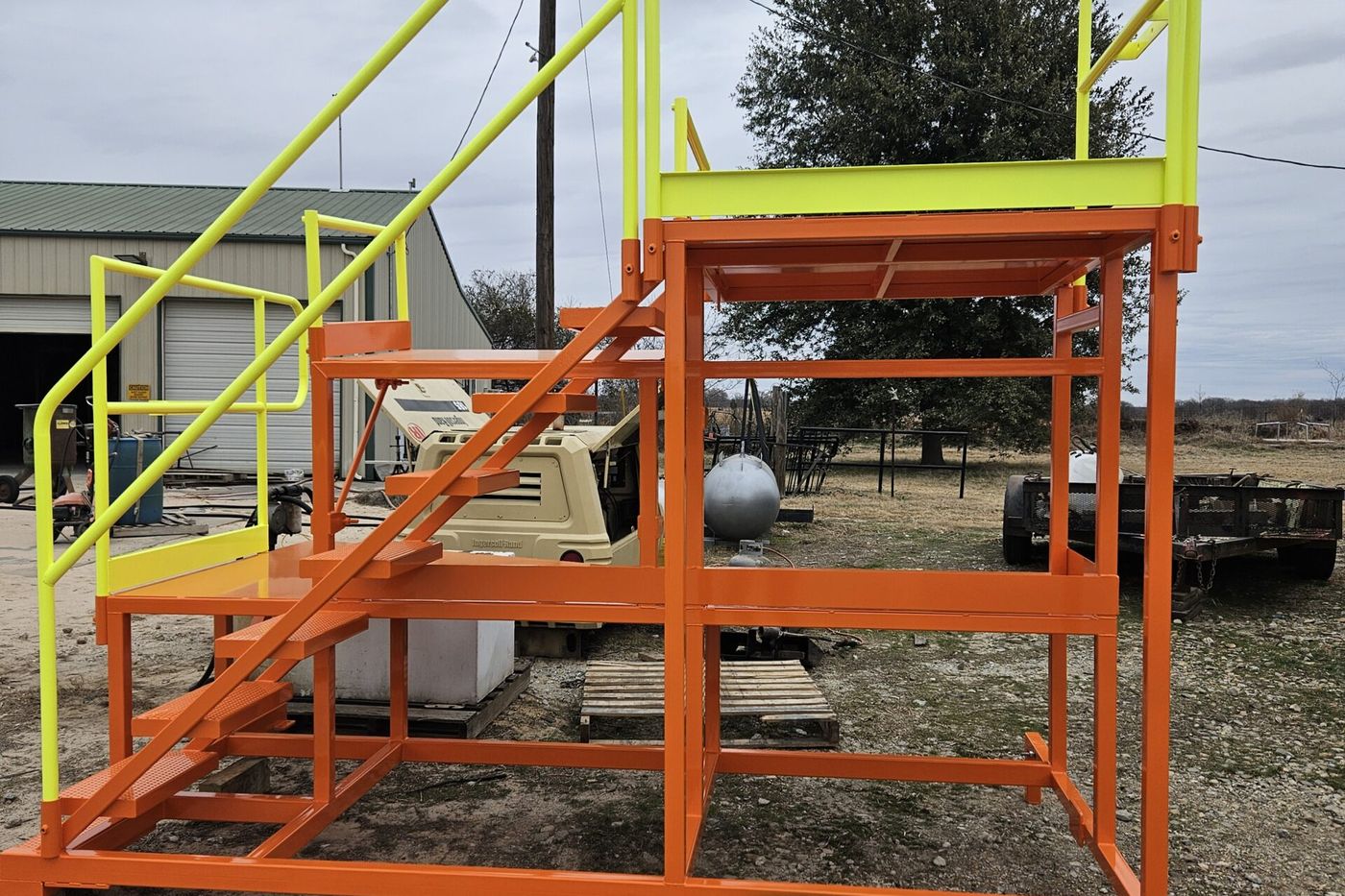 Access Platform, powder coated hi-vis orange